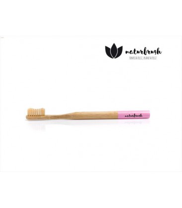 Cepillo dientes adulto bambú Rosa