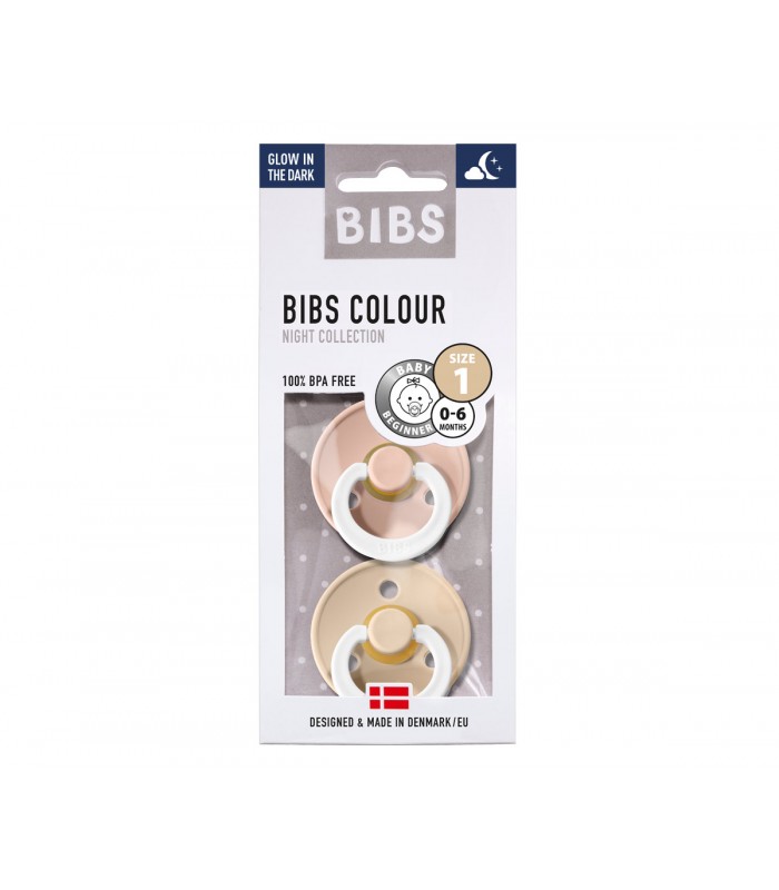  BIBS Chupetes – Colección Boheme  Chupetes de bebé sin BPA,  fabricados en Dinamarca, juego de 2 chupetes de primera calidad color  vainilla y roble oscuro, tamaño 6 a 18 meses : Bebés